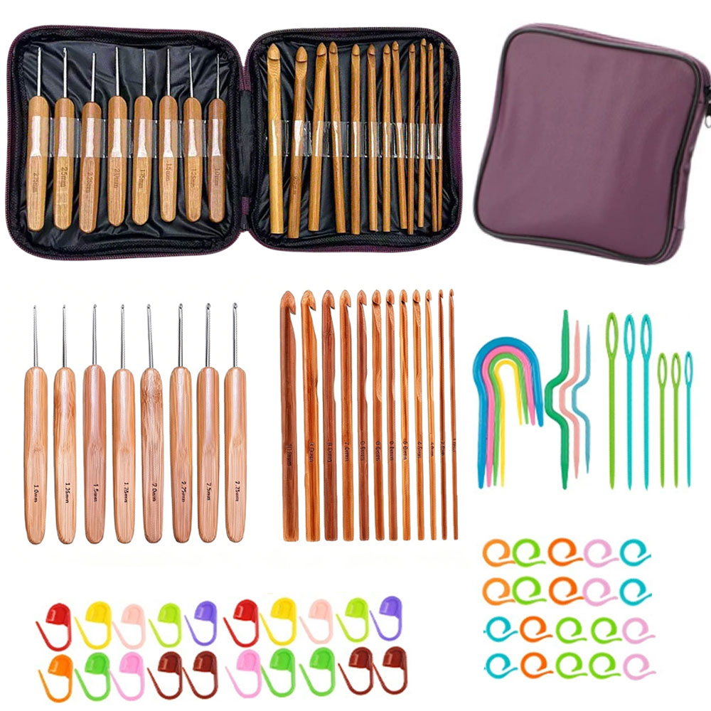 Tool Bag - Juego de 74 Ganchos de Crochet
