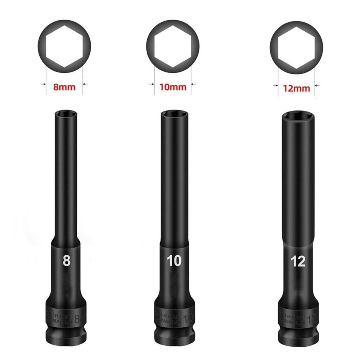 Socket Wrench - A002 3 uds 1/2 llave de